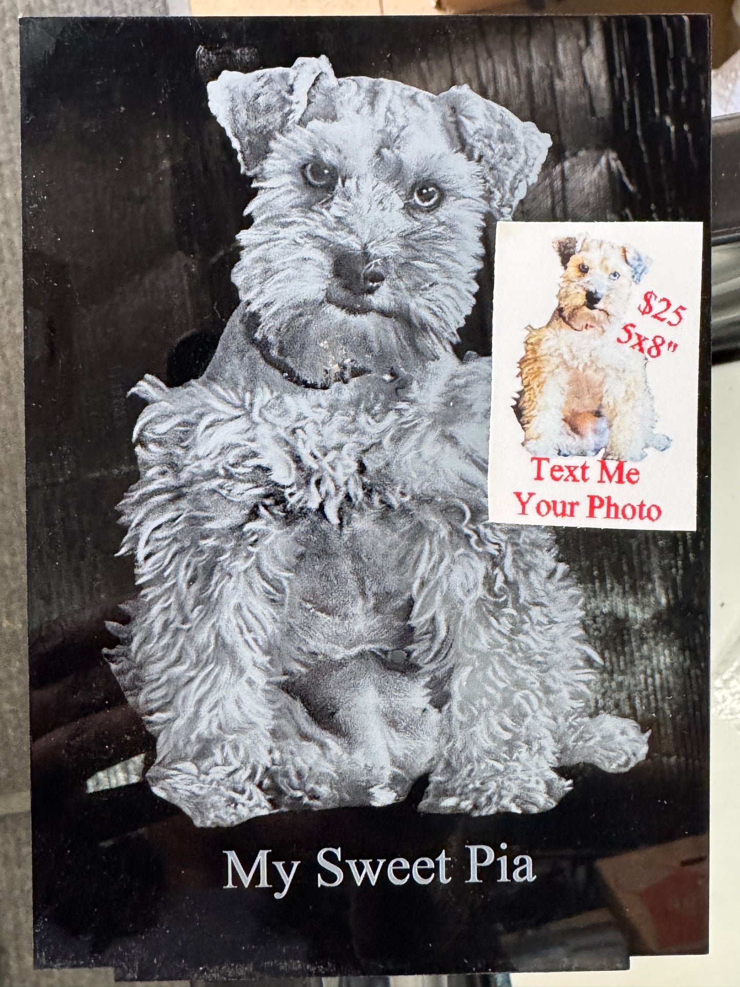 Black Acrylic Photo Frame w/base