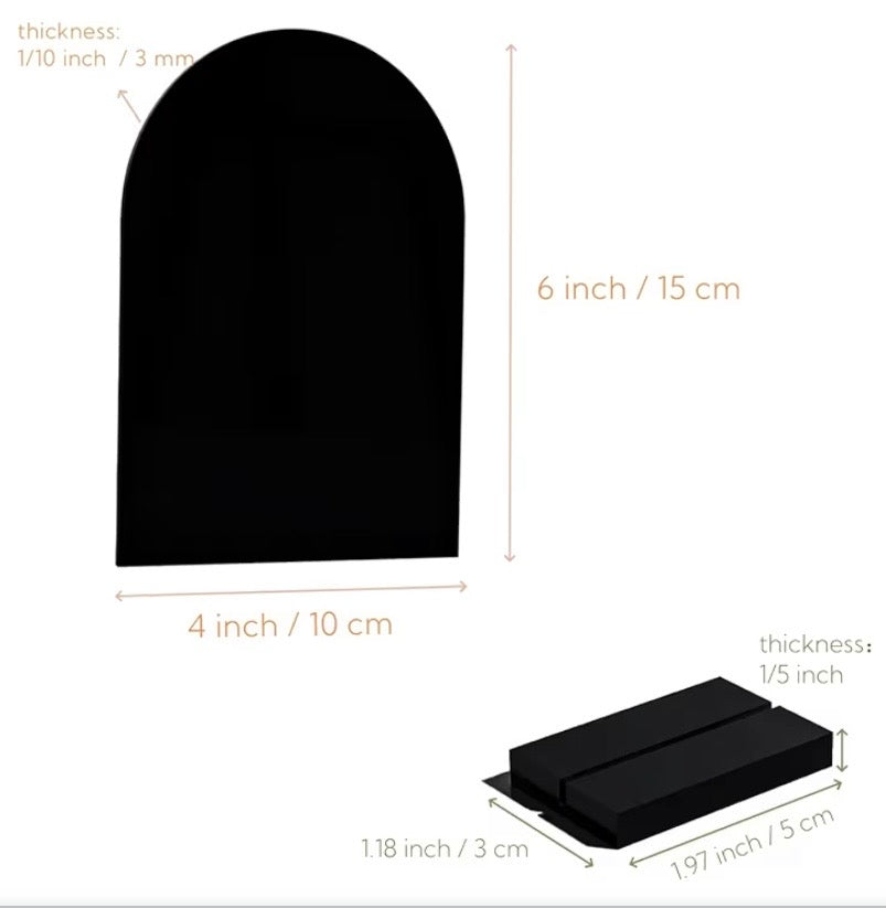 Black Acrylic Photo Frame w/base